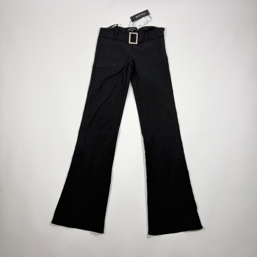 Streetwear City Girl Buckle Front Low Rise Pants